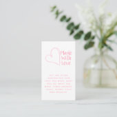 Roze en wit gemaakt met liefdeshart, sociale links informatiekaartje (Staand voorkant)