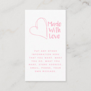 Roze en wit gemaakt met liefdeshart, sociale links informatiekaartje