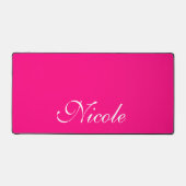 Roze en Wit Gepersonaliseerd Naam Bureaumat (Voorkant)