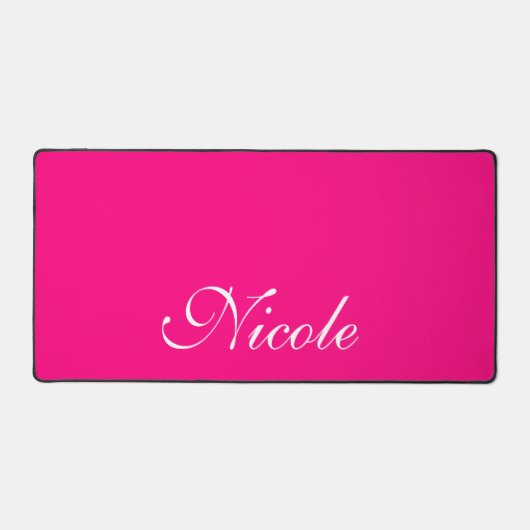 Roze en Wit Gepersonaliseerd Naam Bureaumat (Voorkant)