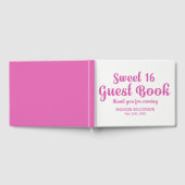 Roze en Wit Gepersonaliseerd Sweet 16 Party Gastenboek (Volledig)