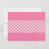 Roze en Wit Geplakt Party Uitnodigen Kaart (Achterkant)