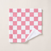 Roze en Wit geruit Bad Handdoek (Wasdoekje)