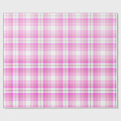 Roze en wit geruit cadeaupapier (Vlak)