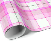Roze en wit geruit cadeaupapier (Rol Hoek)