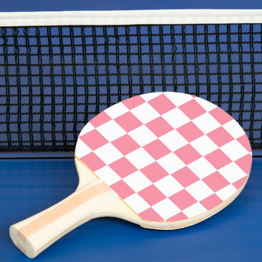Roze en Wit geruit Tafeltennisbatje (Insitu)