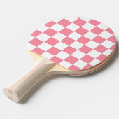 Roze en Wit geruit Tafeltennisbatje (Voorkant Gekanteld)