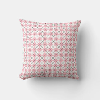 Roze en Wit geruite Argyle Patroon Kussen