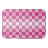Roze en Wit Geruite Geometrische Badmat (Voorkant)