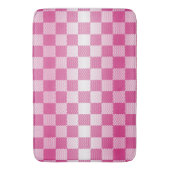 Roze en Wit Geruite Geometrische Badmat (Voorkant Verticaal)
