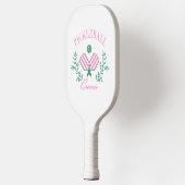 Roze en Wit Gestreept | Pickleball Queen Paddle (Links)