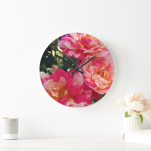 Roze en wit Gestreepte Rozen Bloemenkunst Grote Klok (Huis)