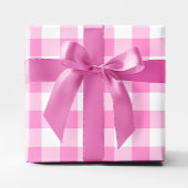 Roze en Wit Gingham Big Pattern Cadeaupapier