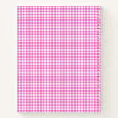 Roze en Wit Gingham Plaid Gepersonaliseerd Notitieboek (Achterkant)