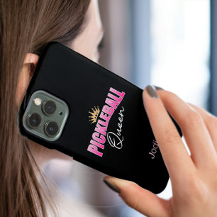 Roze en Wit Gouden Kroon Pickleball Queen iPhone 16 Hoesje