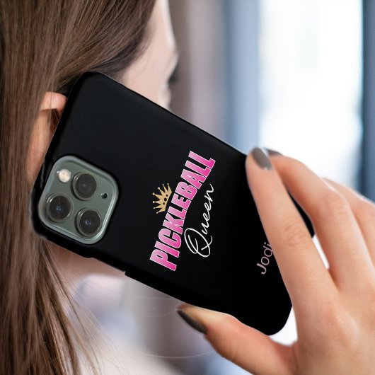 Roze en Wit Gouden Kroon Pickleball Queen Case-Mate iPhone Case