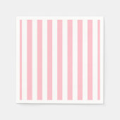 Roze en Wit Groot Grootte Verticaal Streepjesdocum Servet (Voorkant)