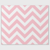 Roze en Wit Grote Grootte Chevron Strepen Cadeaupapier (Vlak)