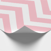 Roze en Wit Grote Grootte Chevron Strepen Cadeaupapier (Hoek)
