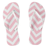Roze en Wit Grote Grootte Chevron Strepen Teenslippers (Voetbed)