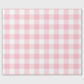 Roze en Wit Grote Grootte Gingham Checks Cadeaupapier (Vlak)