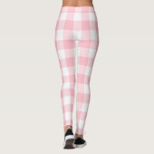 Roze en Wit Grote Grootte Gingham Checks Leggings (Achterkant)