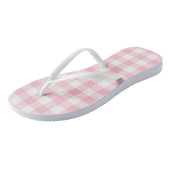 Roze en Wit Grote Grootte Gingham Checks Teenslippers (Schuin)