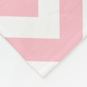 Roze en Wit Grote Grootte Horizontale Chevron Fleece Deken (Hoek)