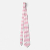 Roze en Wit Grote Grootte Horizontale Strepen Stropdas (Achterkant)