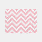 Roze en Wit Grote Grootte Verticale Chevron Fleece Deken (Voorkant (Horizontaal))