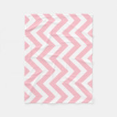 Roze en Wit Grote Grootte Verticale Chevron Fleece Deken (Voorkant)
