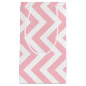 Roze en Wit Grote Grootte Verticale Chevron Klein Cadeauzakje (Voorkant)