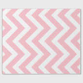 Roze en Wit Grote Grootte Verticale Chevron Strepe Cadeaupapier (Vlak)