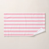 Roze en Wit Grote Grootte Verticale Strepen Bad Handdoek (Handdoek)