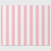 Roze en Wit Grote Grootte Verticale Strepen Cadeaupapier (Vlak)