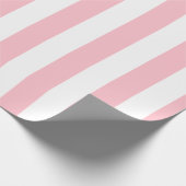 Roze en Wit Grote Grootte Verticale Strepen Cadeaupapier (Hoek)