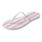 Roze en Wit Grote Grootte Verticale Strepen Teenslippers (Schuin)