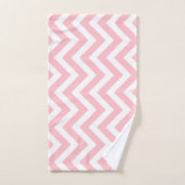 Roze en Wit Grote Verticale Chevron Strepen Bad Handdoek (Handdoek)