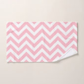 Roze en Wit Grote Verticale Chevron Strepen Bad Handdoek (Handdoek)