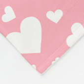 Roze en wit hart vormen patroon fleece deken (Hoek)
