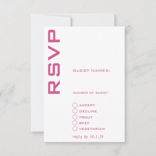 Roze en Wit Hedendaags Kaart (Voorkant)