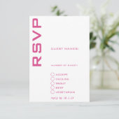 Roze en Wit Hedendaags Kaart (Staand voorkant)