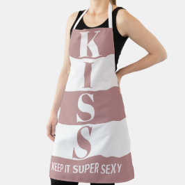 roze en wit houden het Super Sexy KISS Schort