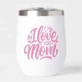 Roze en wit Ik hou van je Mam (Voorkant)