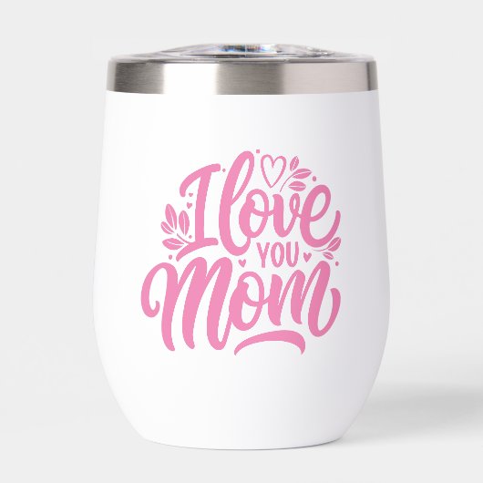 Roze en wit Ik hou van je Mam (Voorkant)