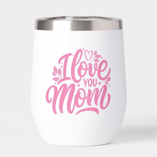 Roze en wit Ik hou van je Mam (Achterkant)