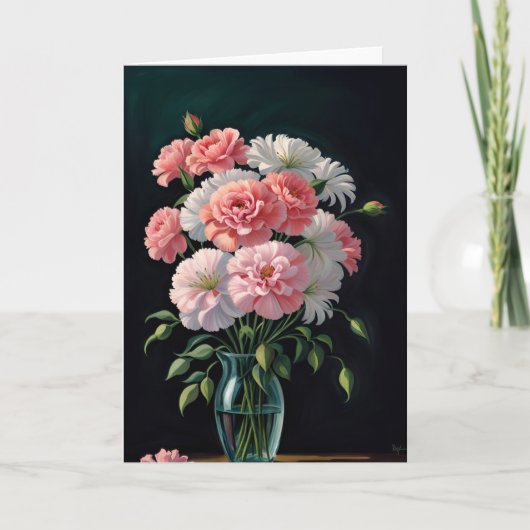 Roze en wit kaart (Voorkant)