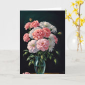 Roze en wit kaart (Gele Bloem)