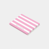 Roze en Wit Klassieke Strepen Monogram Post-it® Notes (Schuin)