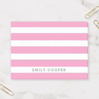 Roze en Wit Klassieke Strepen Monogram Post-it® Notes